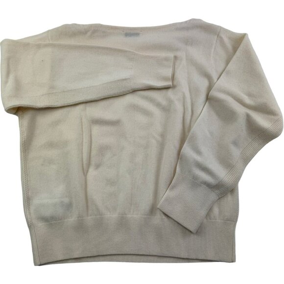 Sandro Paris Cream Long Sleeve Scoop Neck Wool Cashmere Sweater Womens Size 3 - Picture 5 of 7
